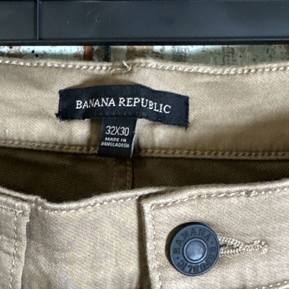 Banana Republic 32x30 Pants Khaki Tan Whiskey Men Straight Leg - Picture 2 of 8